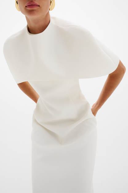 Milena Cape jurk in crème