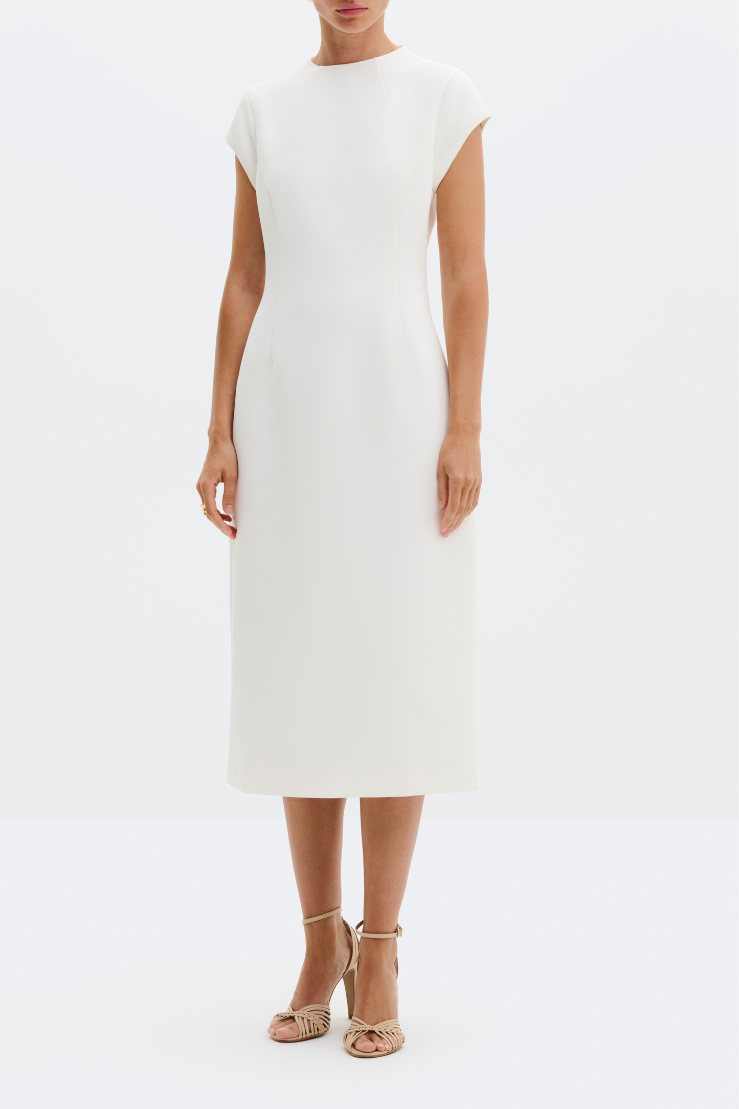 Milena Cape jurk in crème