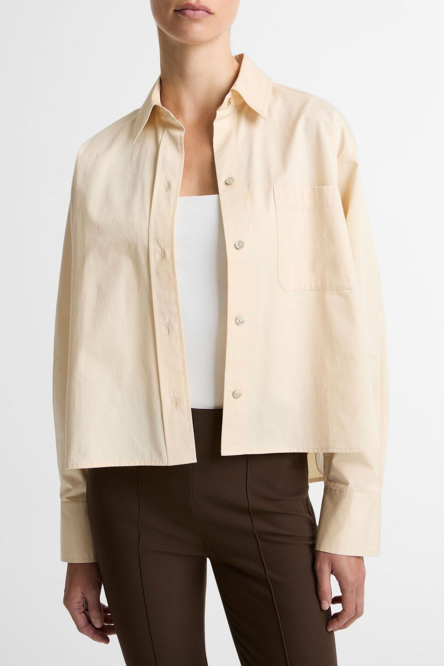 Cropped blouse in ecru