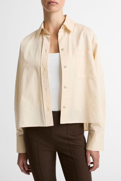 Cropped blouse in ecru