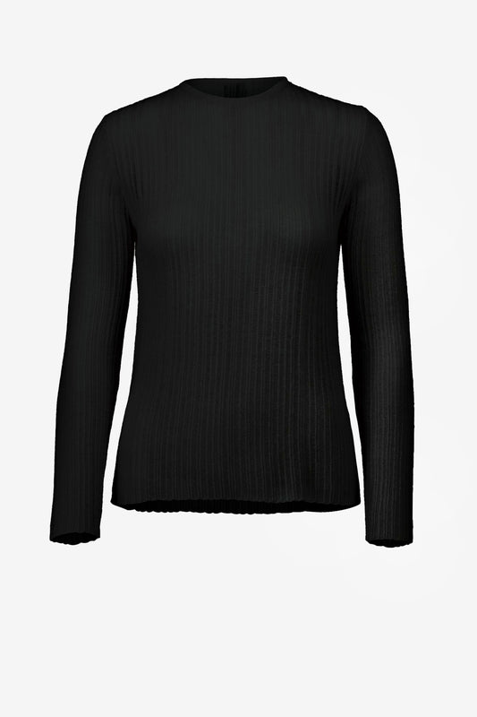 Fine Ribbed sweater in black