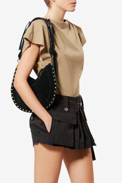 Oskan Soft Zip bag in Suede Black