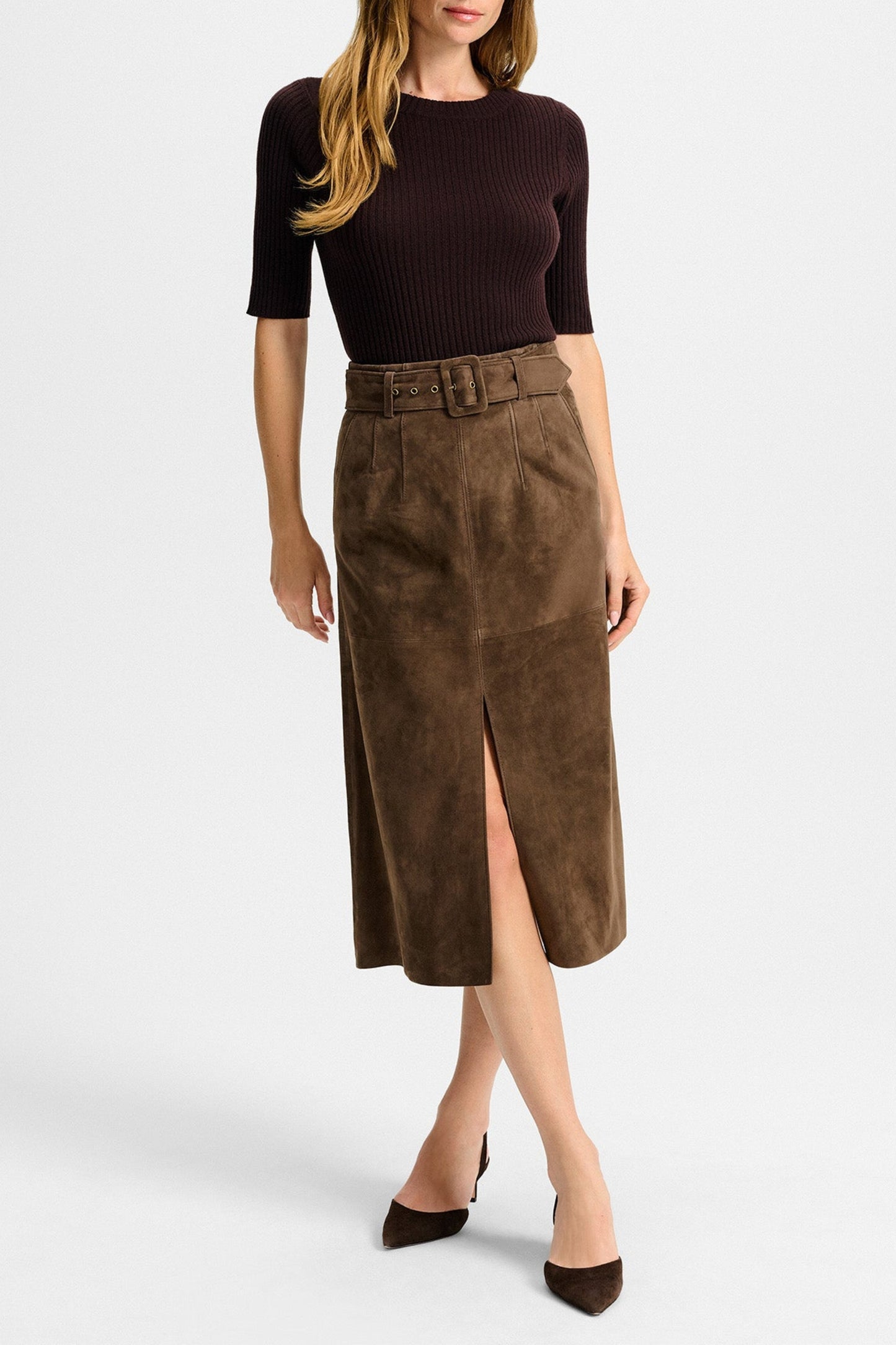 Lederrock Alexie in Mocha SuedeVeronica Beard - Anita Hass