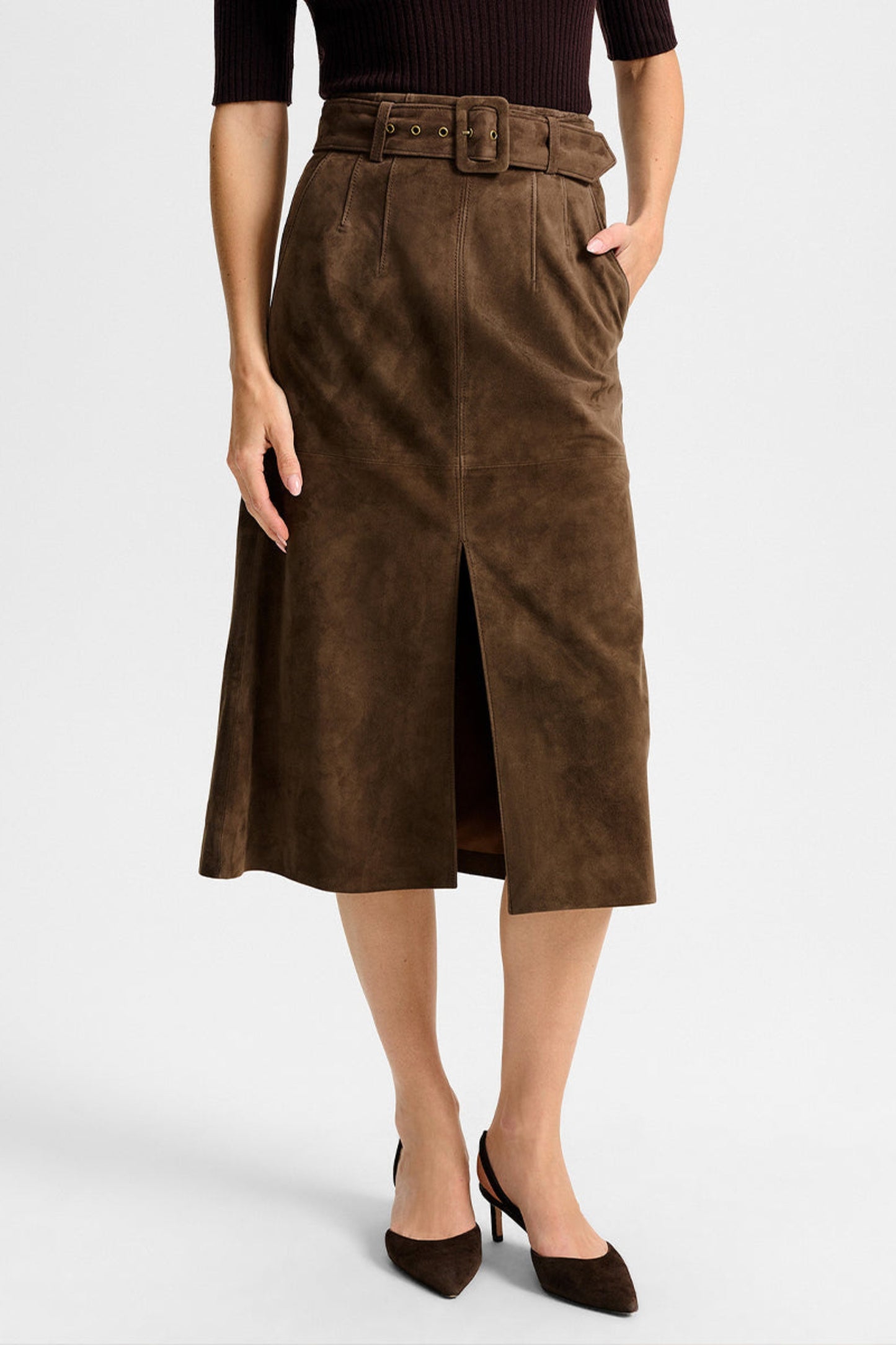 Lederrock Alexie in Mocha SuedeVeronica Beard - Anita Hass