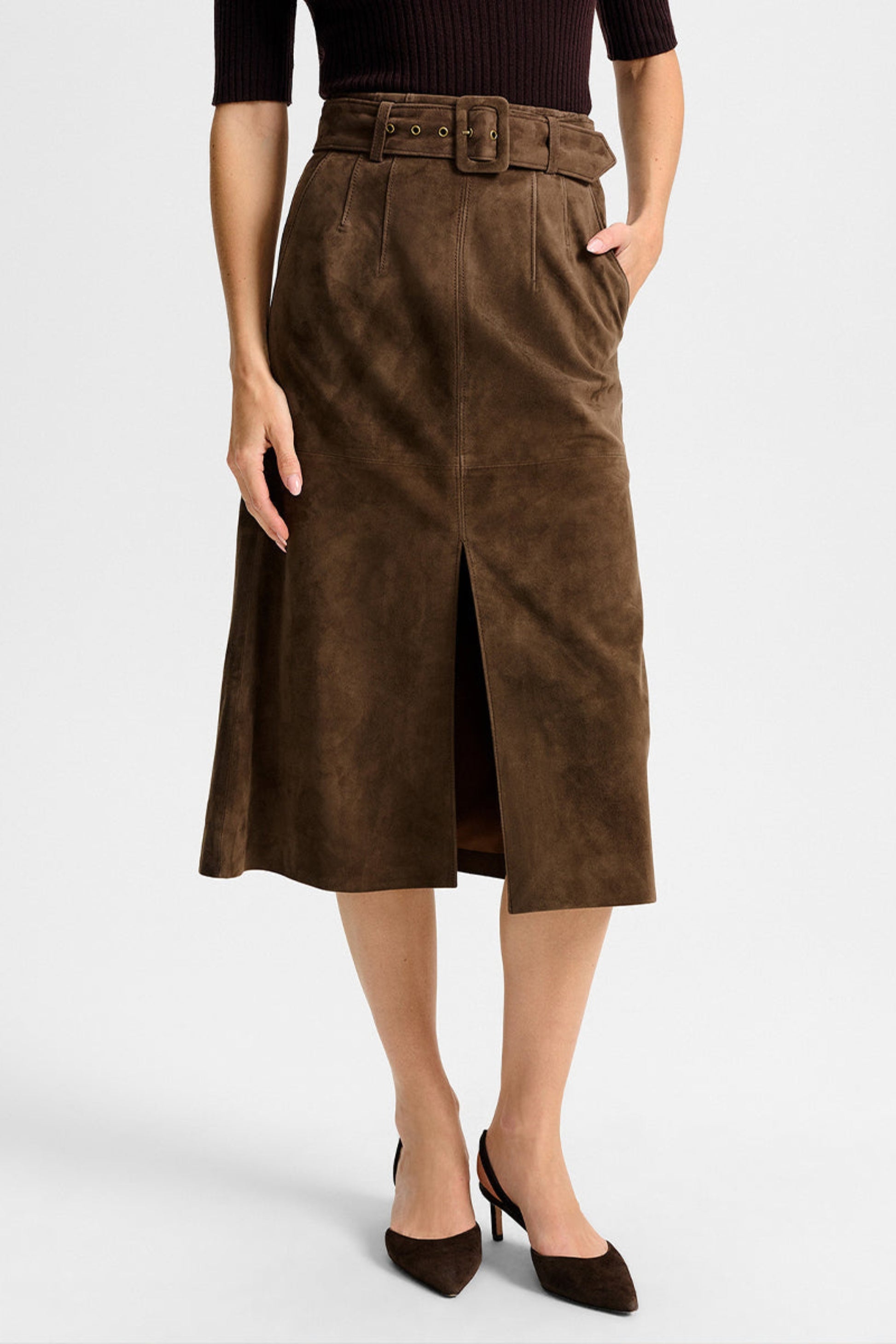 Lederrock Alexie in Mocha SuedeVeronica Beard - Anita Hass