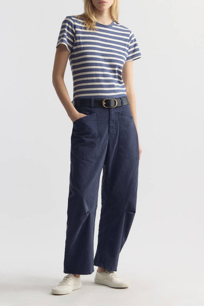 Camiseta Lana en azul Francia/marfil