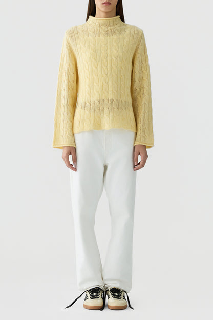 Pullover Open Stripe in Butter Guest in Residence