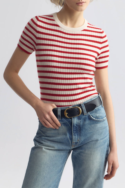 Pullover Alita Stripe in Ivory/RedNili Lotan - Anita Hass