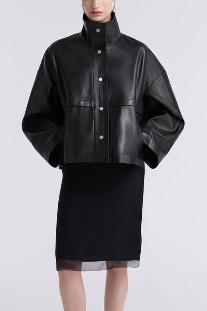 Park leather jacket in Noir Classique