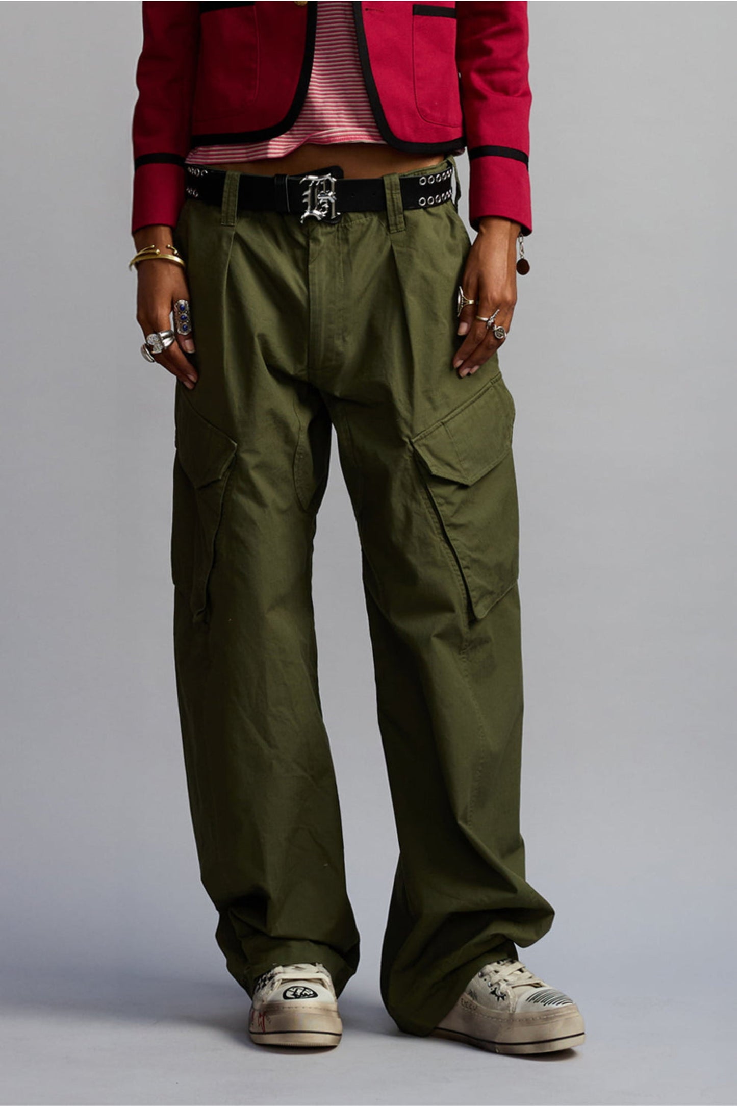 Barrel Cargo trousers in Olive Green