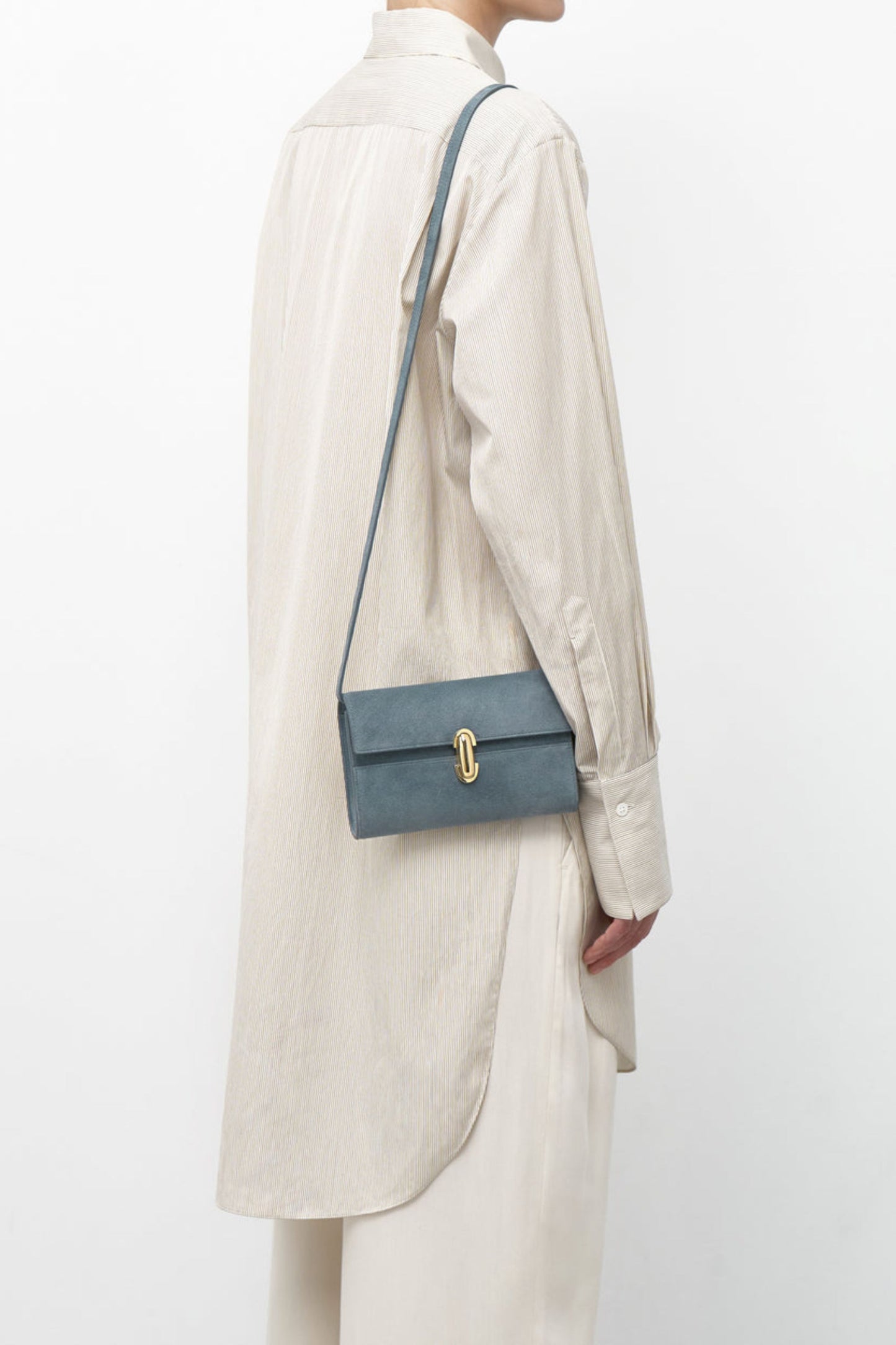 Tasche Symmetry Mini in Suede DenimSavette - Anita Hass
