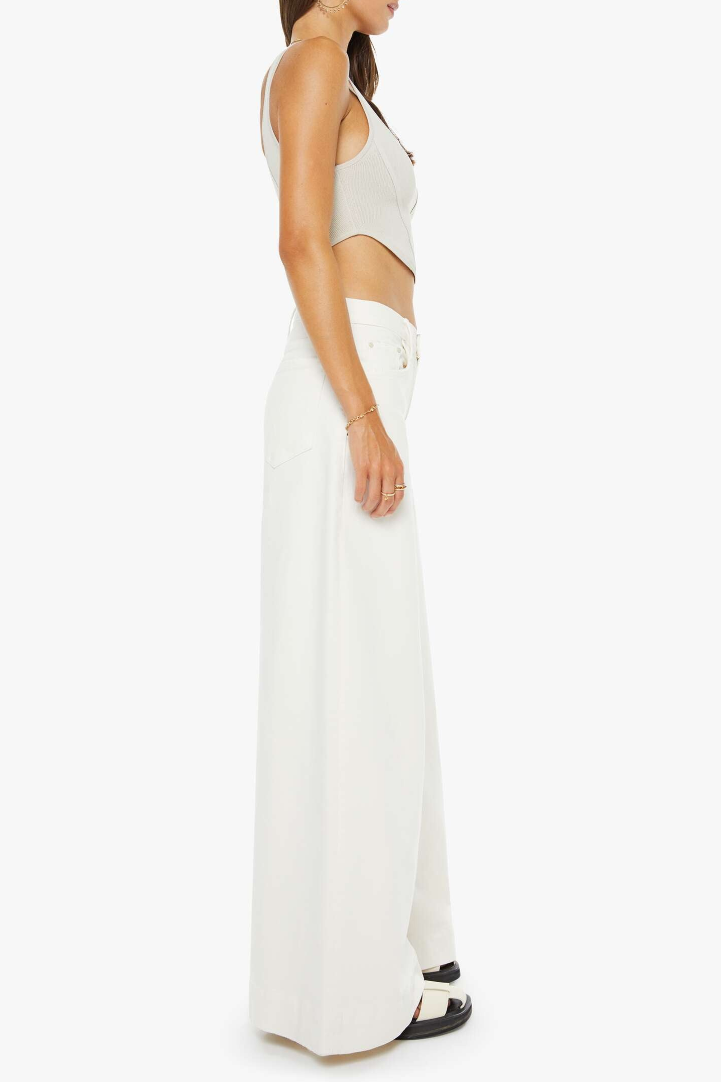 Jeans The Headliner Sneak in Cream PuffsMother - Anita Hass