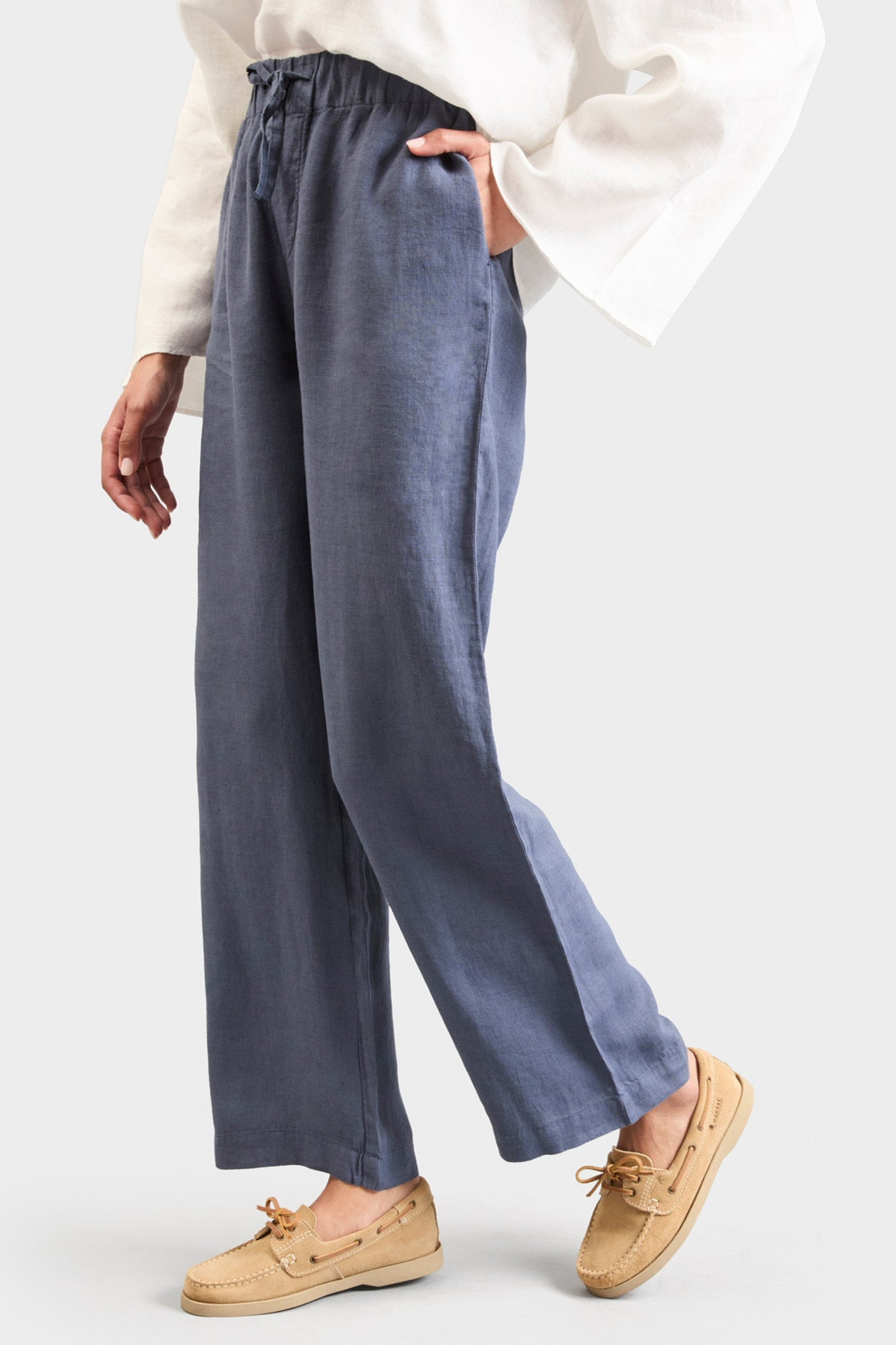 Boat shoes in Suede Champagne