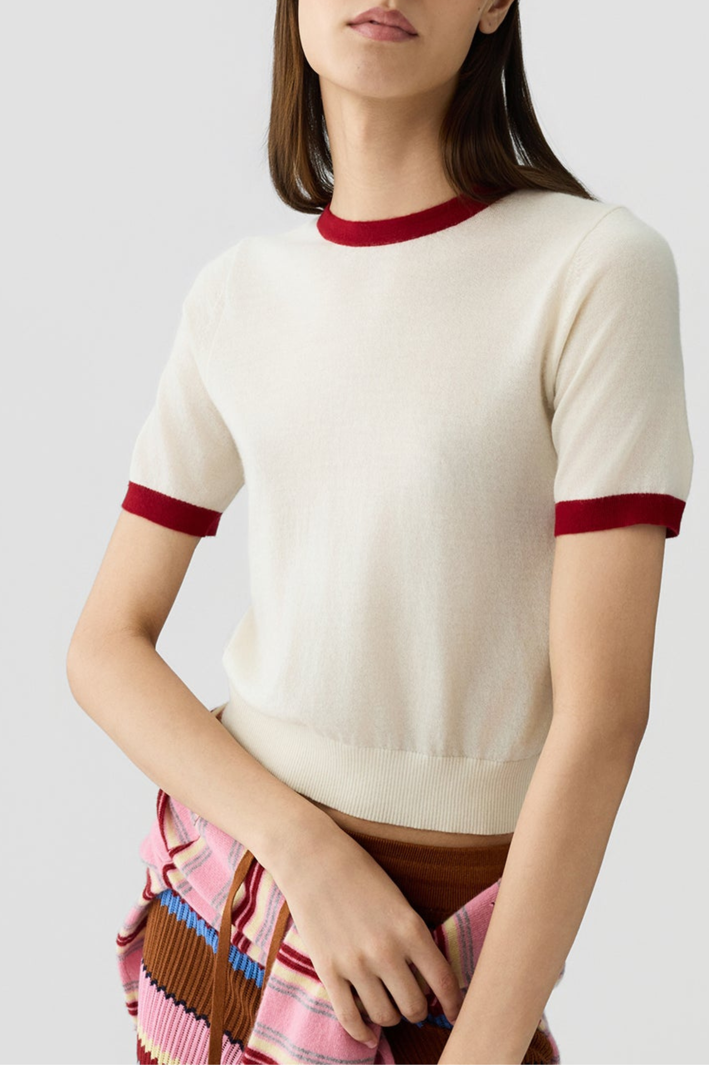 Knitted shirt Airy in cream