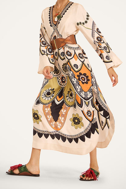 Twin Flame Dress in Plume Placée Ivory