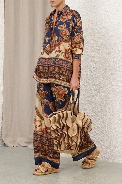 Camicetta Aster in blu navy stile giacobiano
