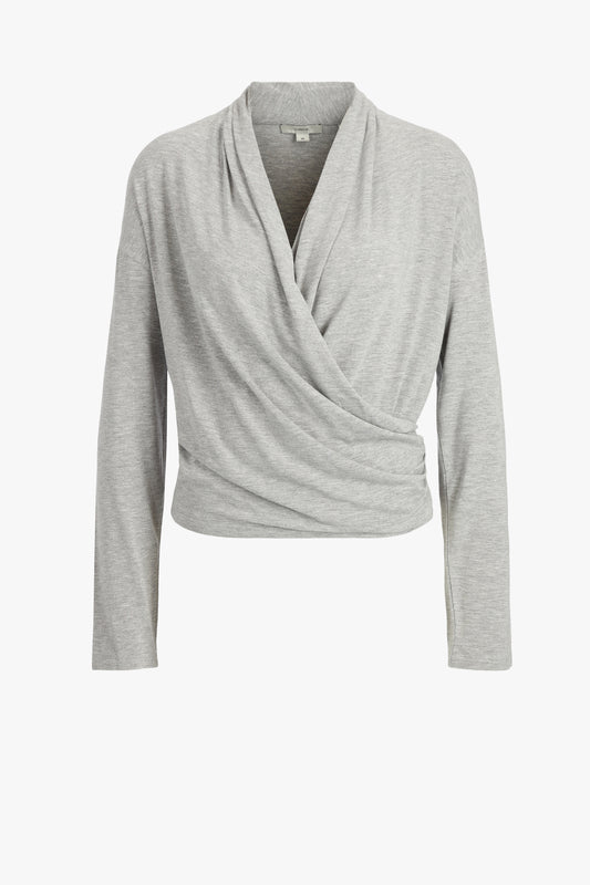 Longsleeve Relaxed Wrap in Pale Grey