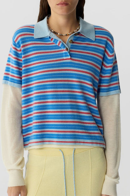 Longsleeve Layered Rugby in Clear Sky