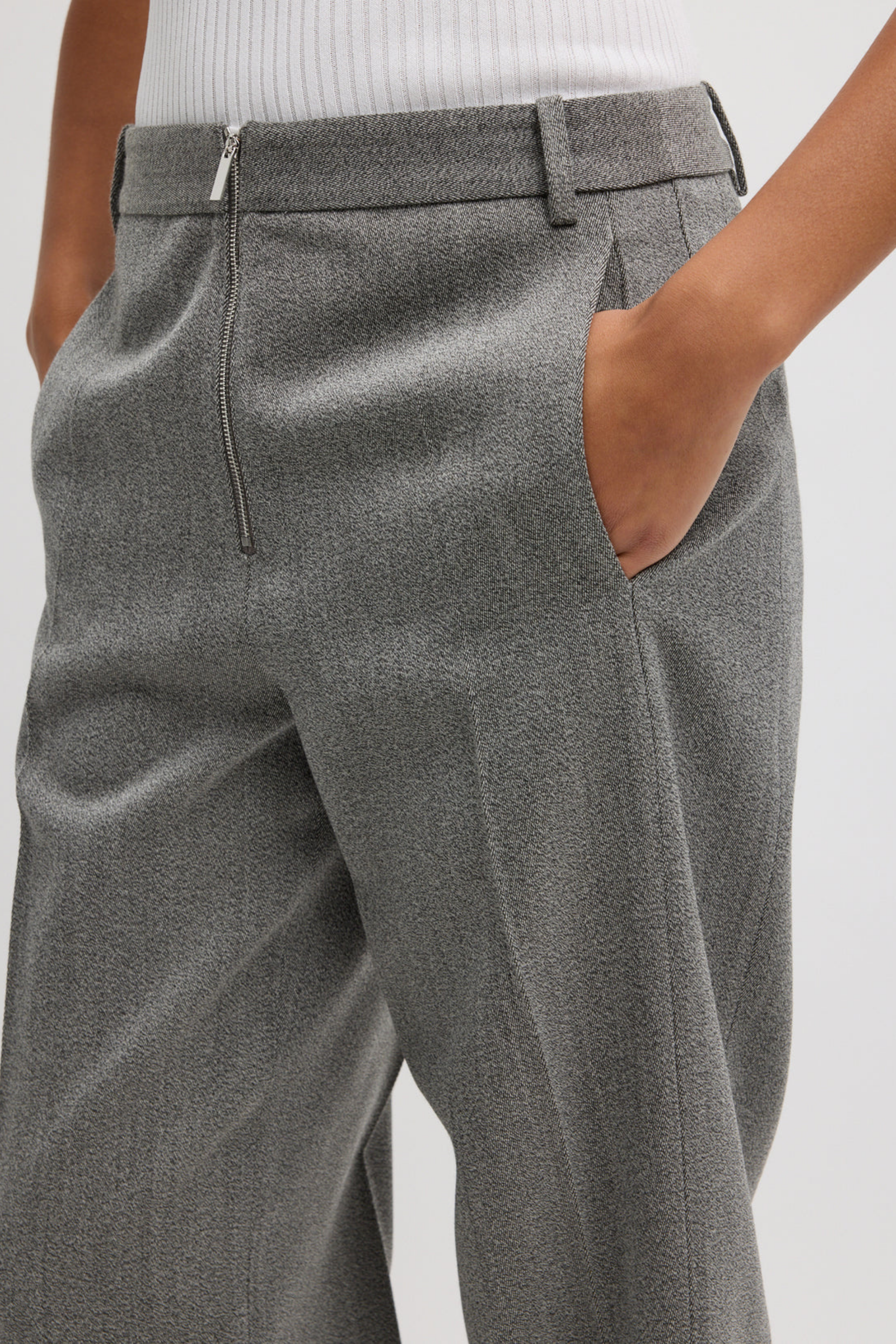 Hose Structured Wool in Grey MultiTibi - Anita Hass
