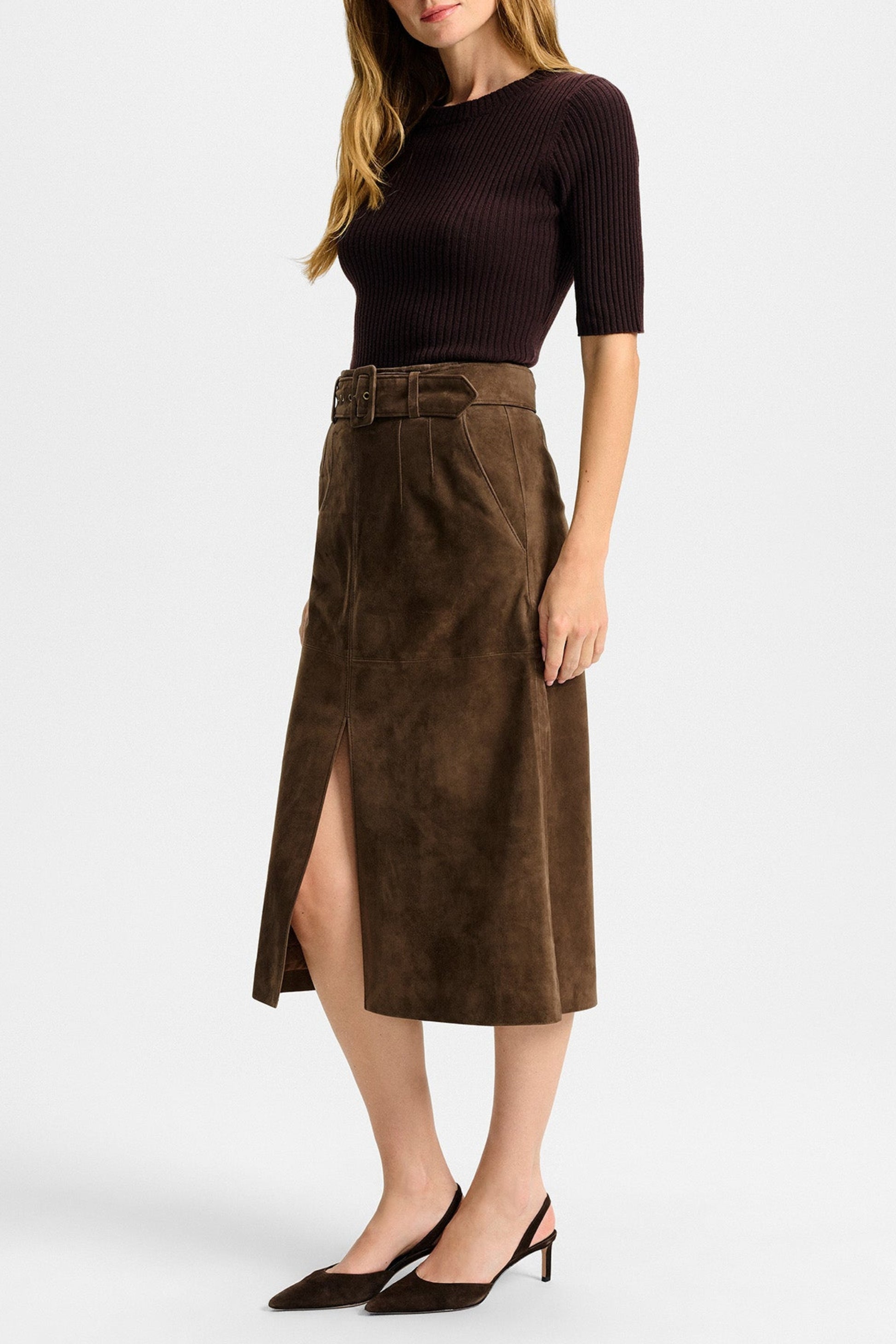 Lederrock Alexie in Mocha SuedeVeronica Beard - Anita Hass