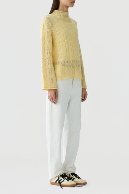 Pullover Open Stripe in Butter Guest in Residence