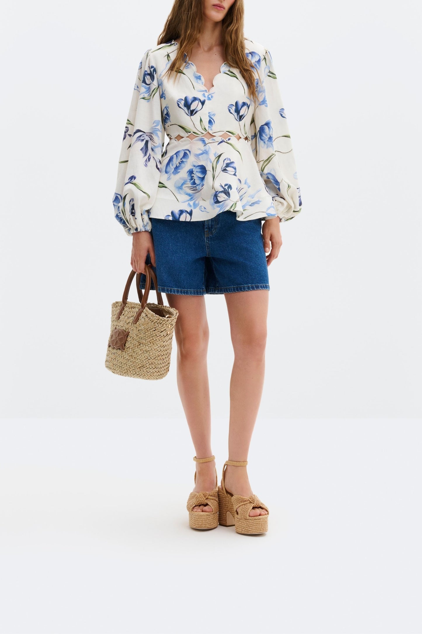 Blusa Maya en azul tulipán