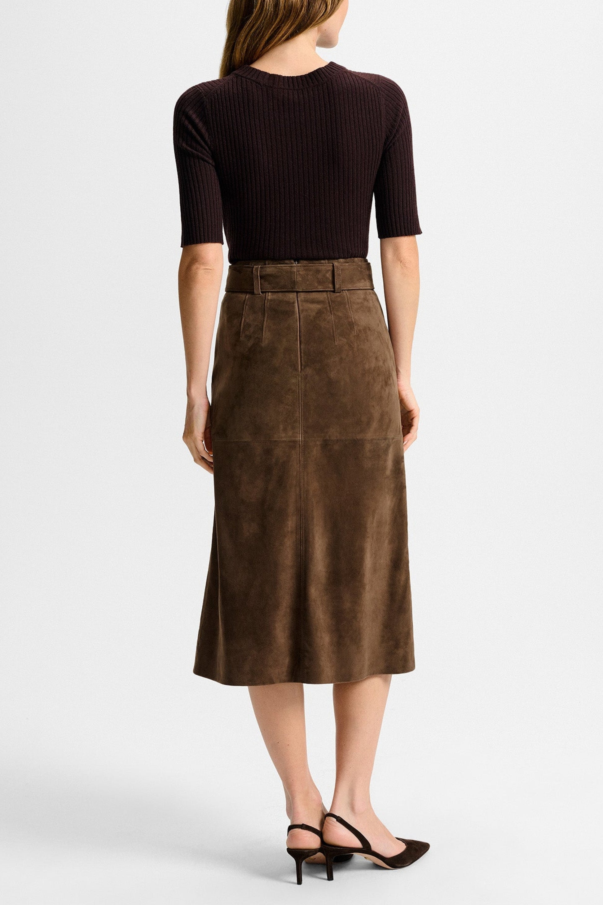 Lederrock Alexie in Mocha SuedeVeronica Beard - Anita Hass