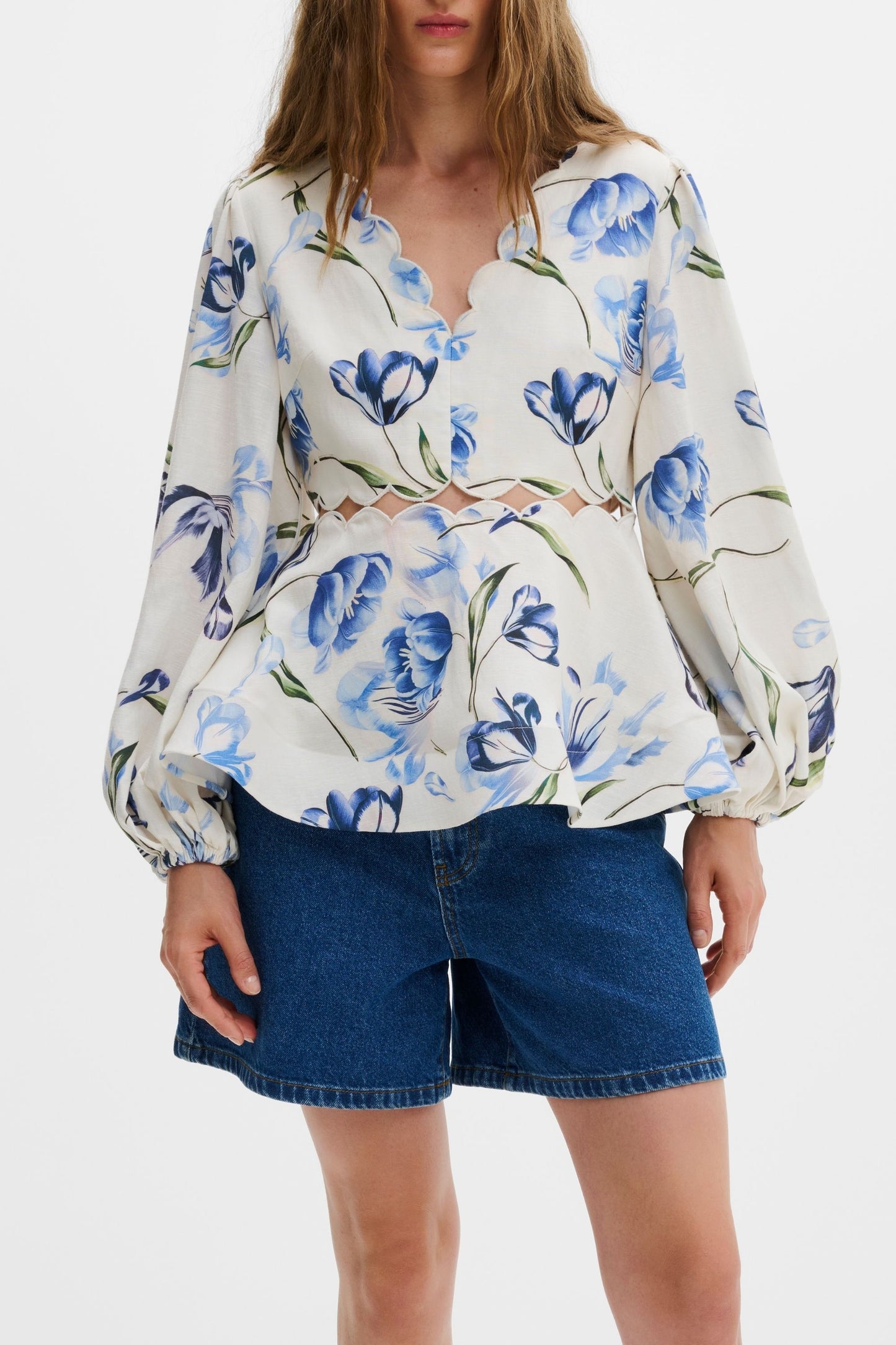 Blusa Maya en azul tulipán