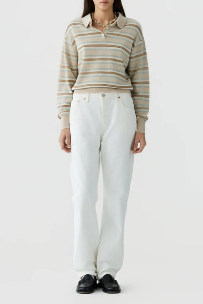 Pullover Collegiate Stripe in Sandstone Guest in Residence