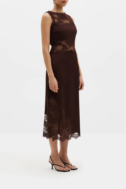 Kleid Desire Lace in Espresso Malina