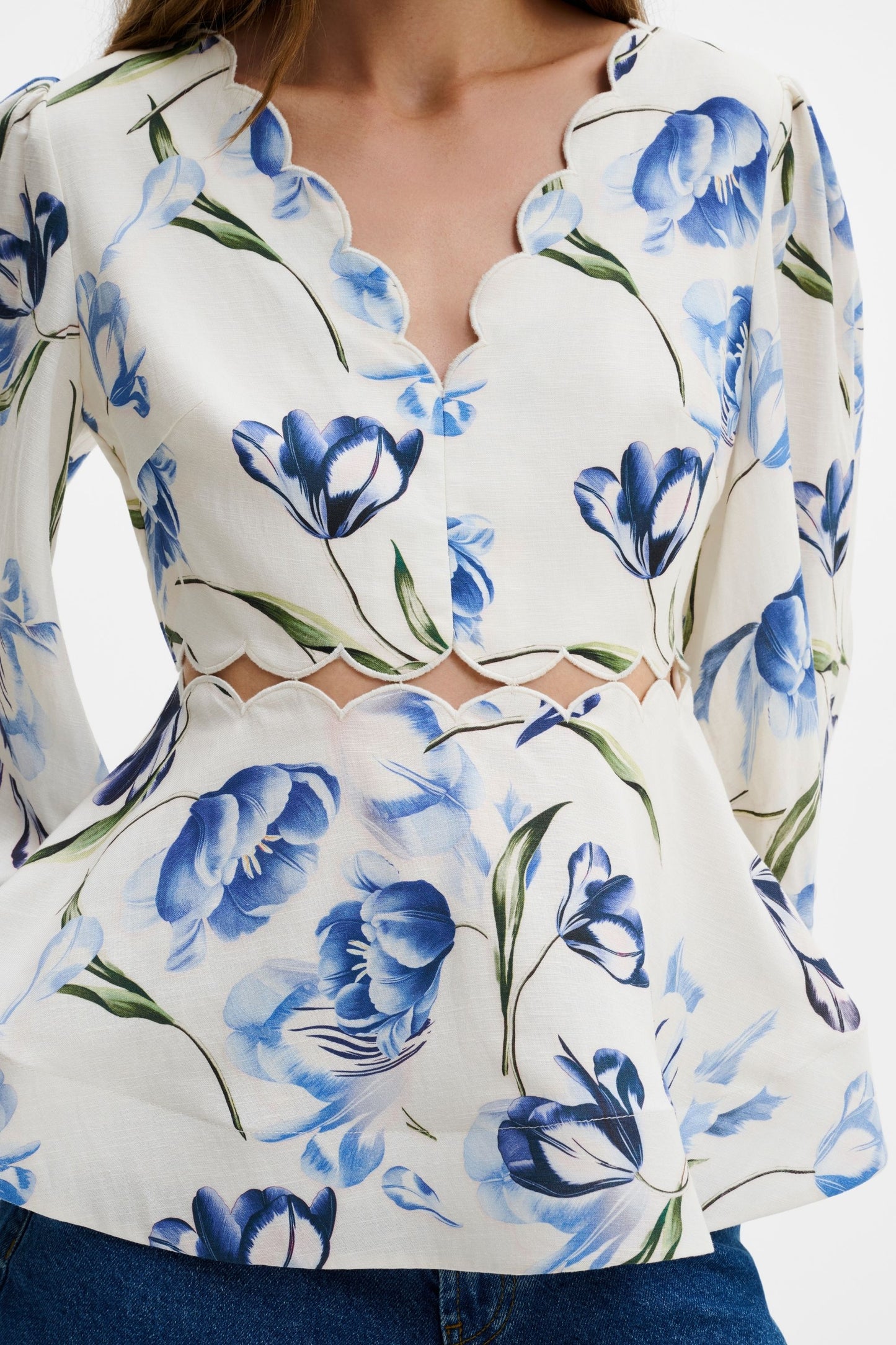 Blusa Maya en azul tulipán