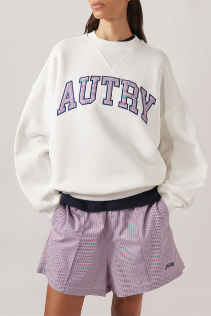 College sweatshirt in white/red/blue