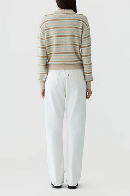 Pullover Collegiate Stripe in Sandstone Guest in Residence