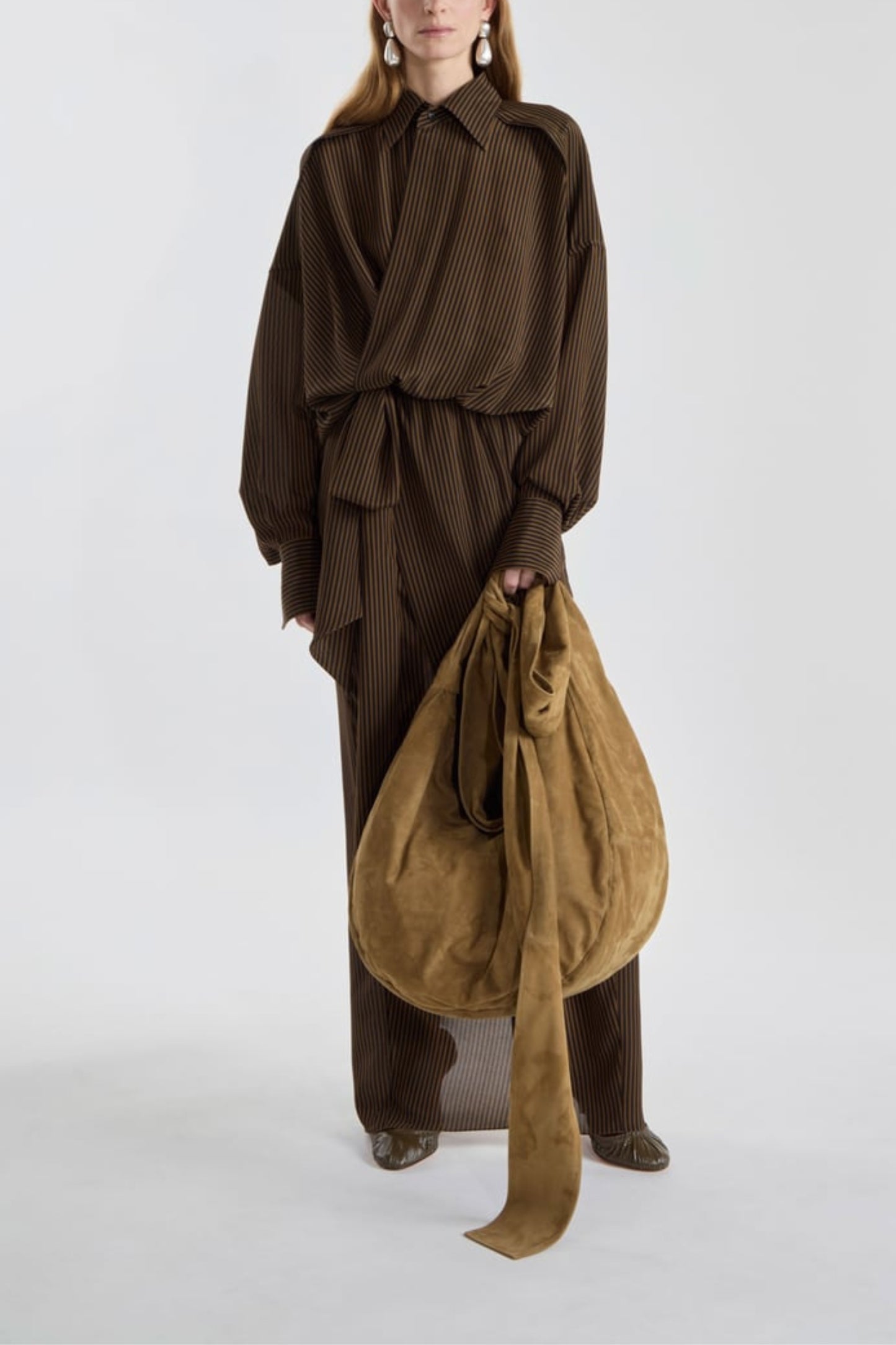 Kleid The Serenade in Brown/Black StripePetar Petrov - Anita Hass