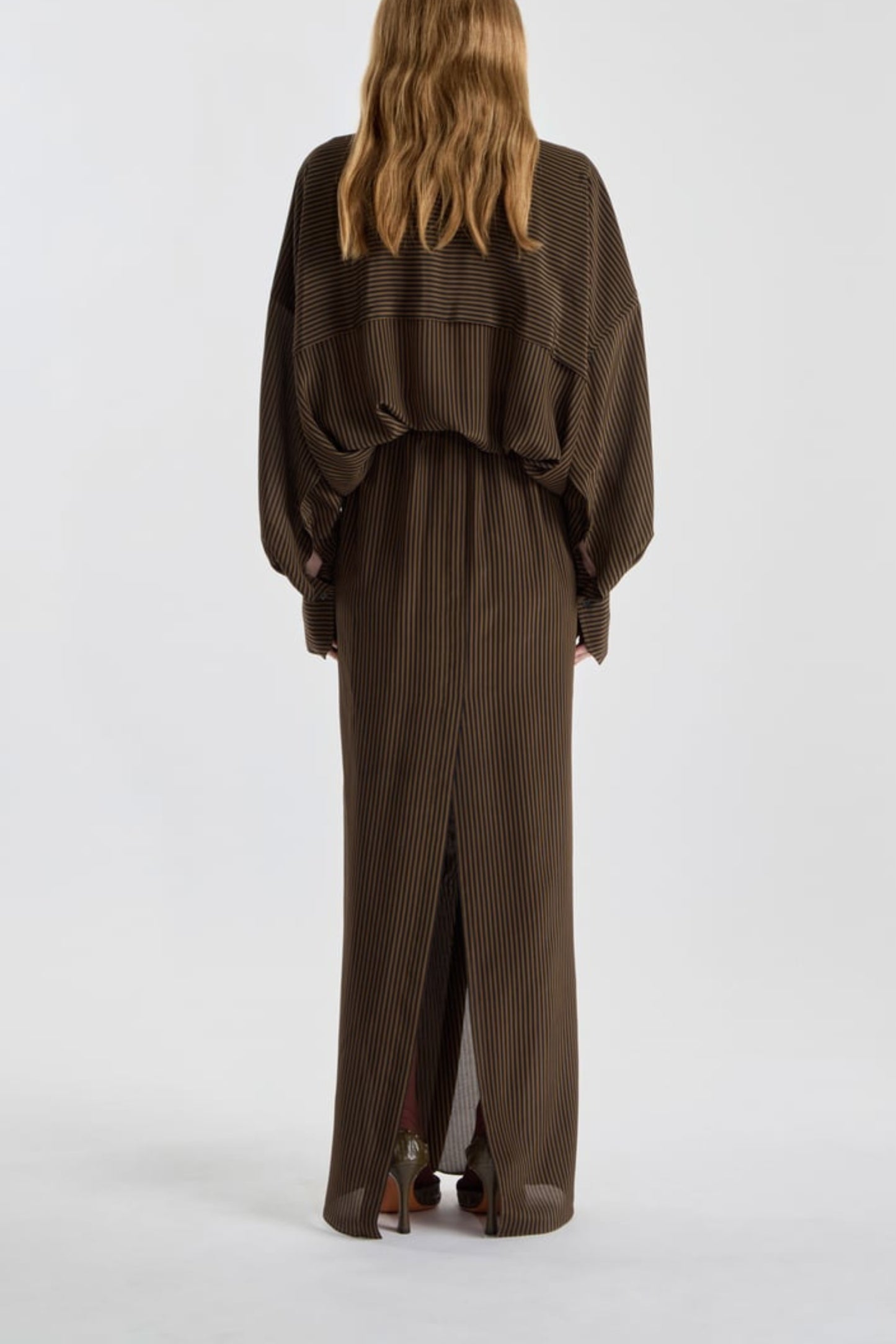 Kleid The Serenade in Brown/Black StripePetar Petrov - Anita Hass