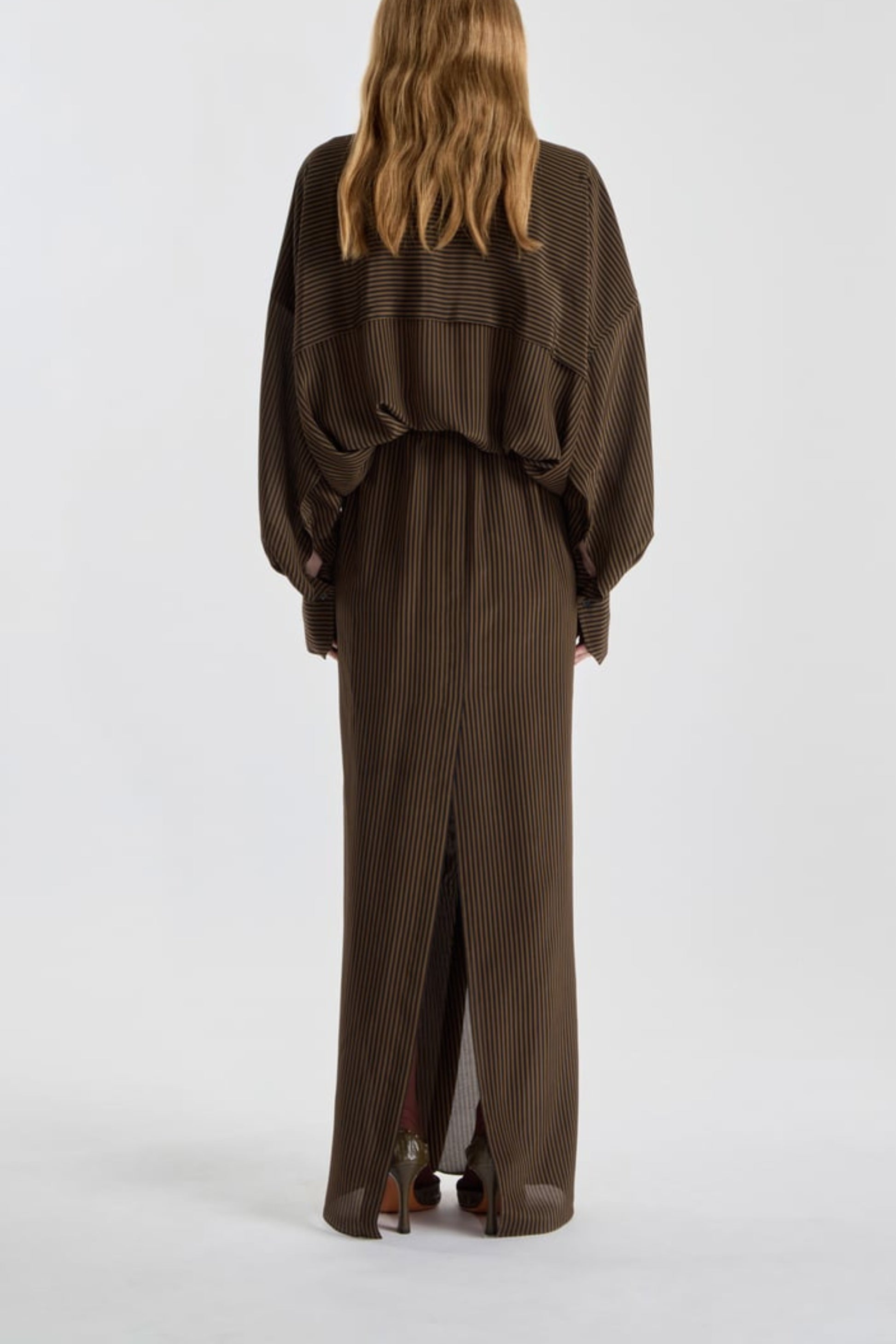 Kleid The Serenade in Brown/Black StripePetar Petrov - Anita Hass