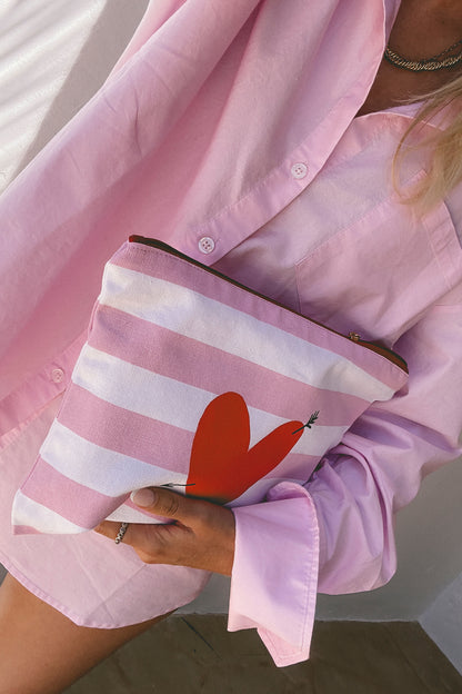 Pouch 'Heart' in Bonbon/Weiß Anita Hass
