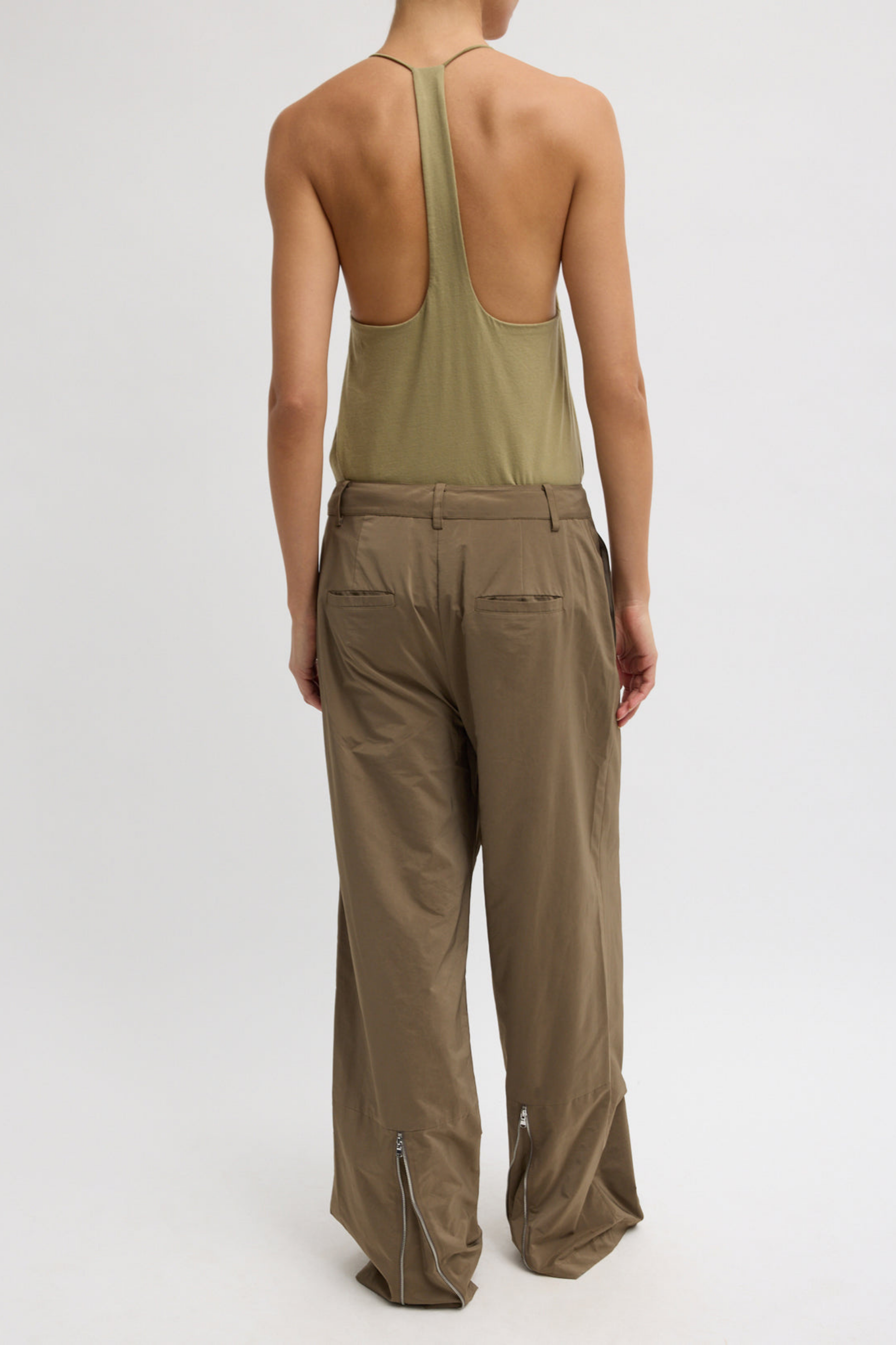 Hose Nylon Zip in Dark TaupeTibi - Anita Hass