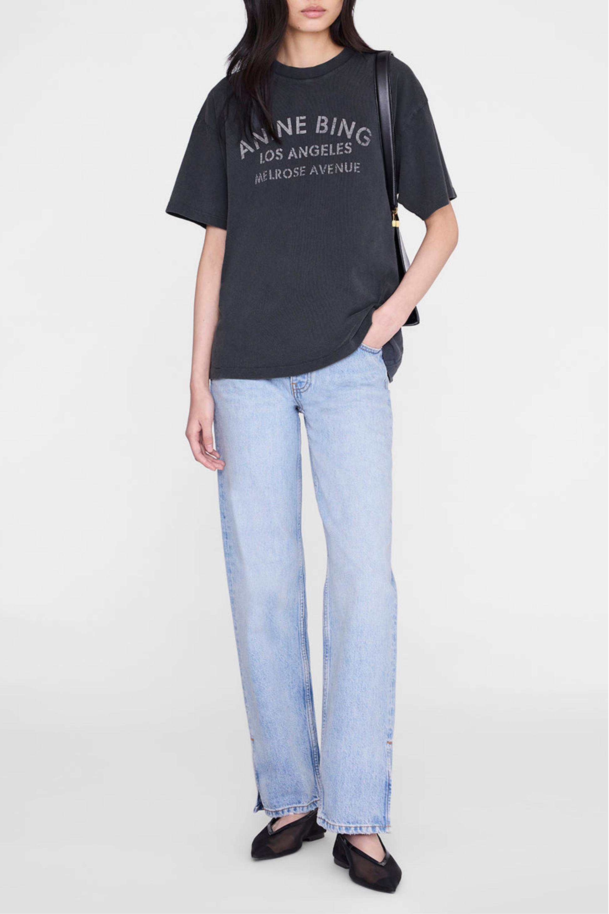 T-Shirt Cade Melrose in Washed GreyAnine Bing - Anita Hass