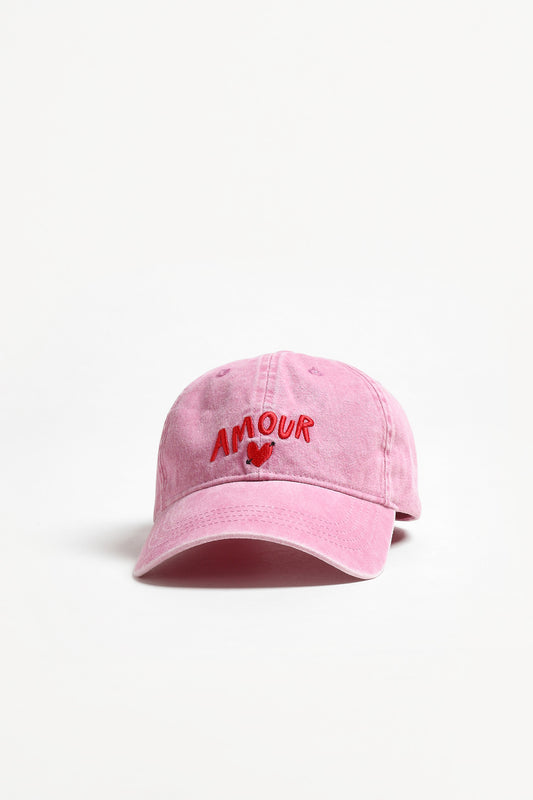 Cap 'Amour' in Washed Pink