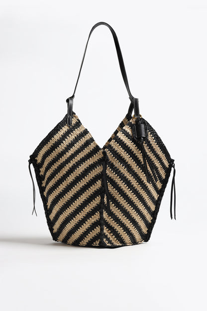 Shopper Tampa Raffia in Natural/Black