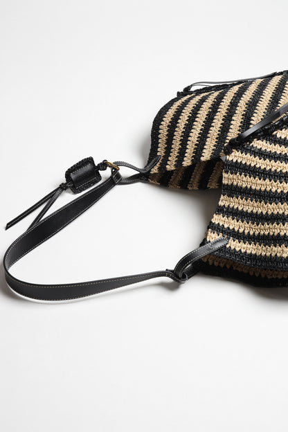 Shopper Tampa Raffia in Natural/Black