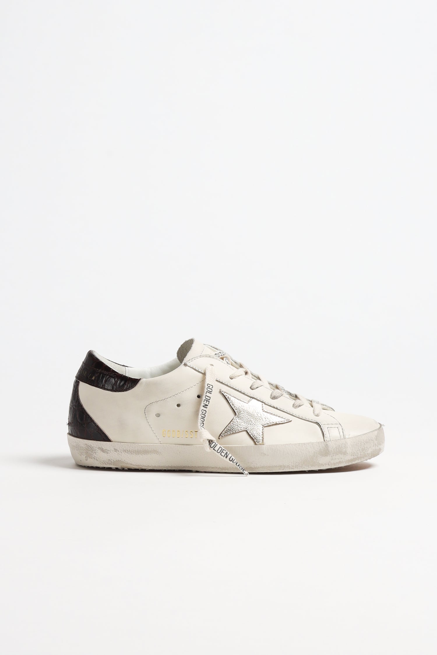 Sneaker Super Star in White/Platinum/BurgundyGolden Goose - Anita Hass