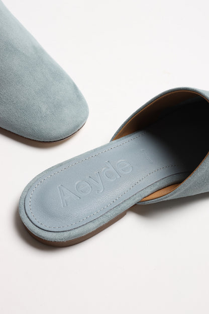 Mules Rega in Suede Glass Blue