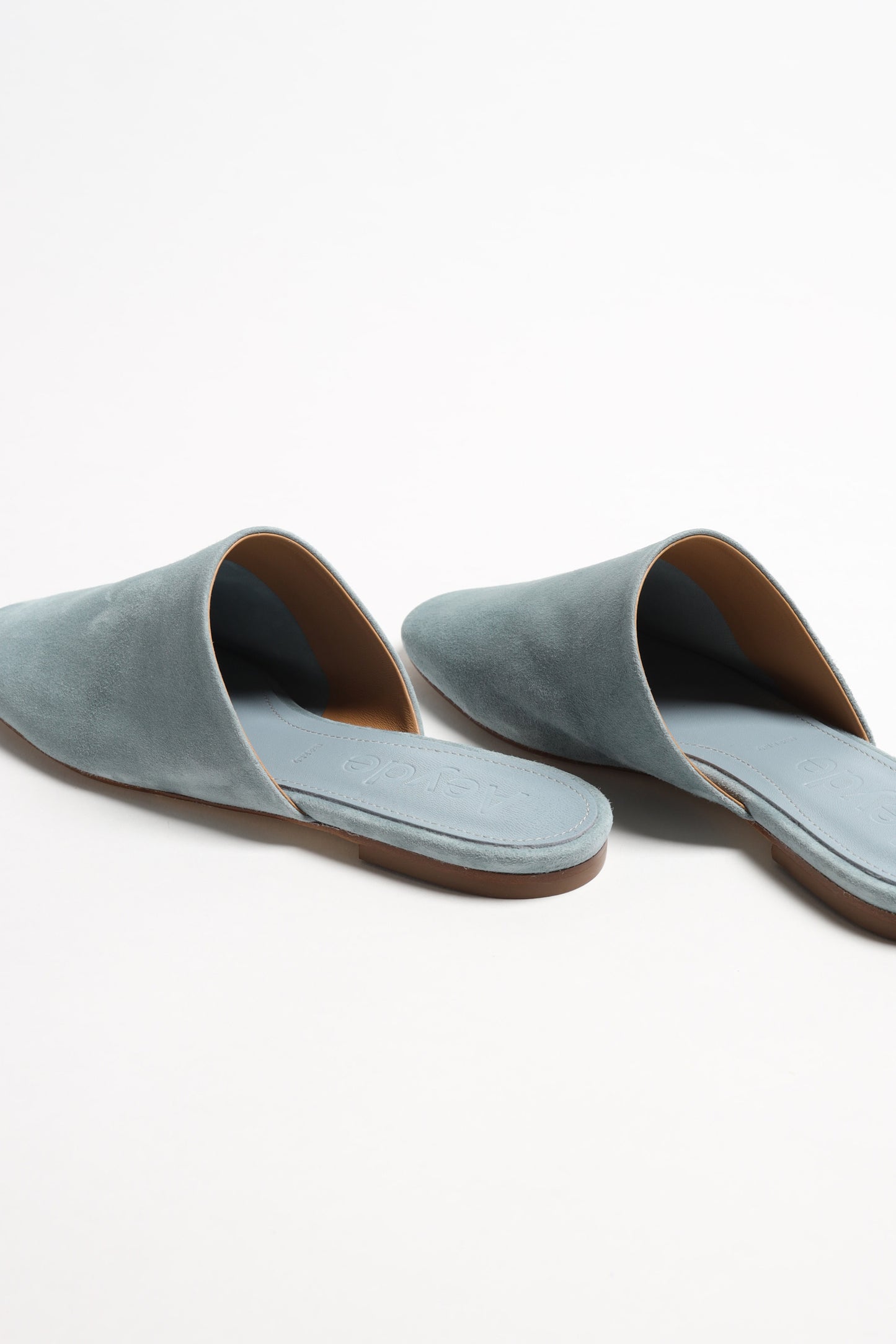 Mules Rega in Suede Glass Blue