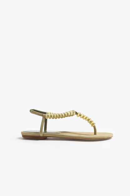Sandale Beaded en daim vert