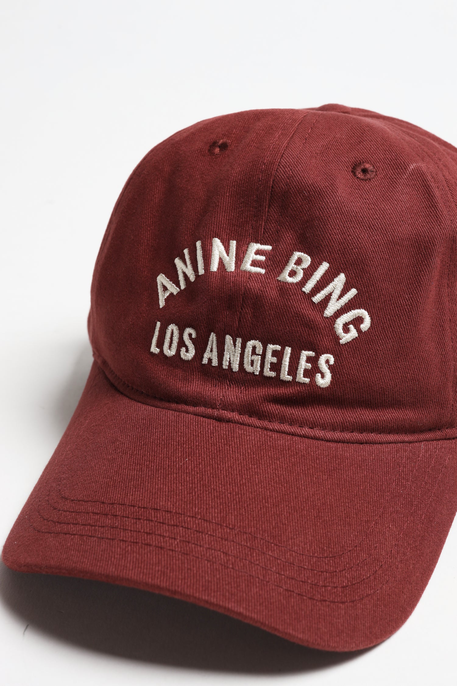 ANINE BING Jeremy Baseball Cap LA - Dark Cherry