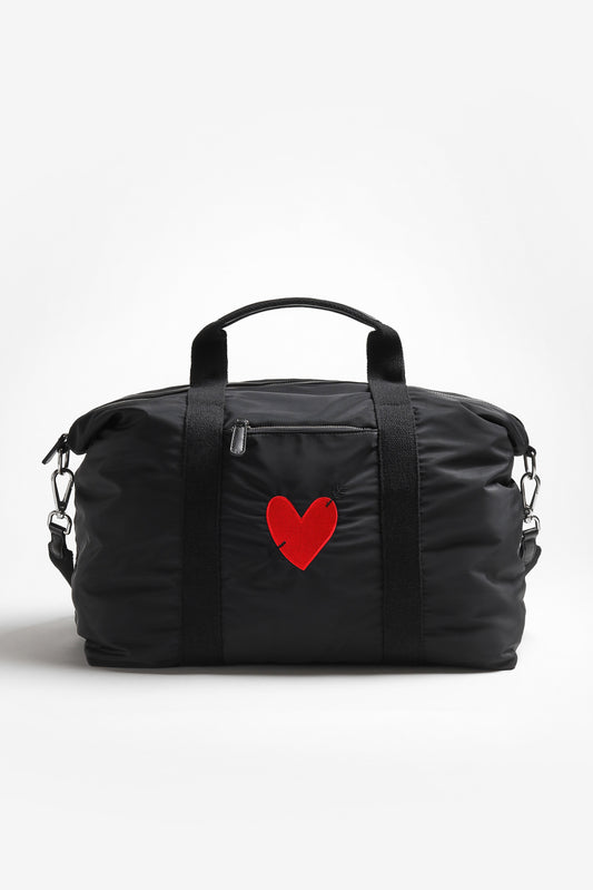 Borsa "Heart" in nylon nero