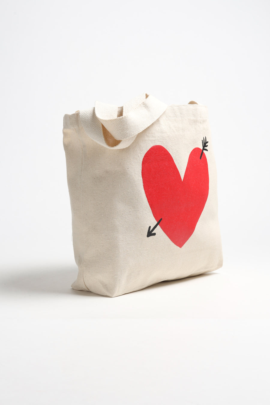 Cotton shopper with heart logo