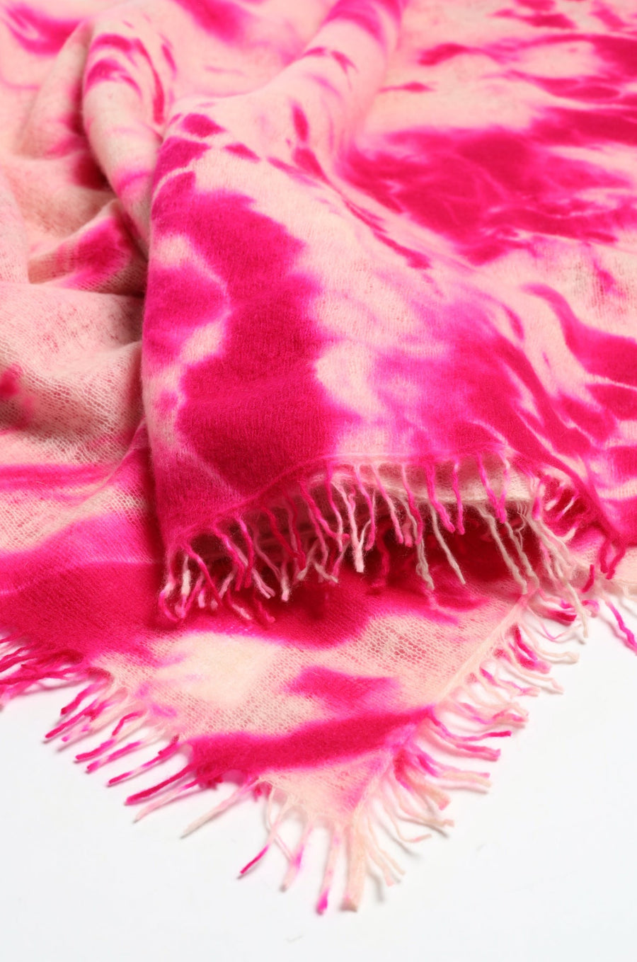 Cashmere scarf batik in Icebear / Pink